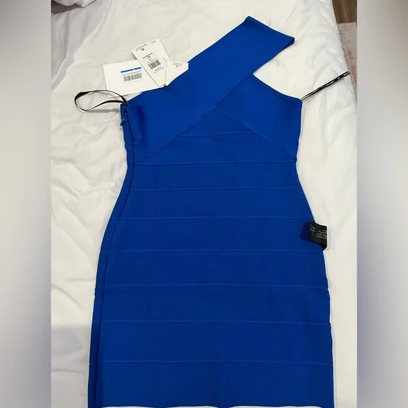 Blue Herve Leger One Shoulder Dress size Medium NWT - Picture 5 of 5